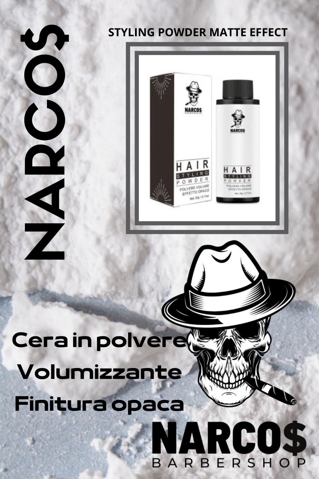 Polvere per capelli effetto opaco NARCO$ - Hair Styling Powder 20g