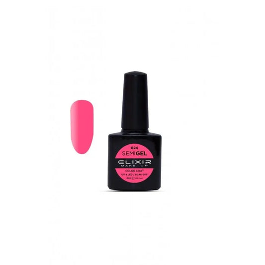 Elixir Semigel 8ml - Fluorescent Pink 824